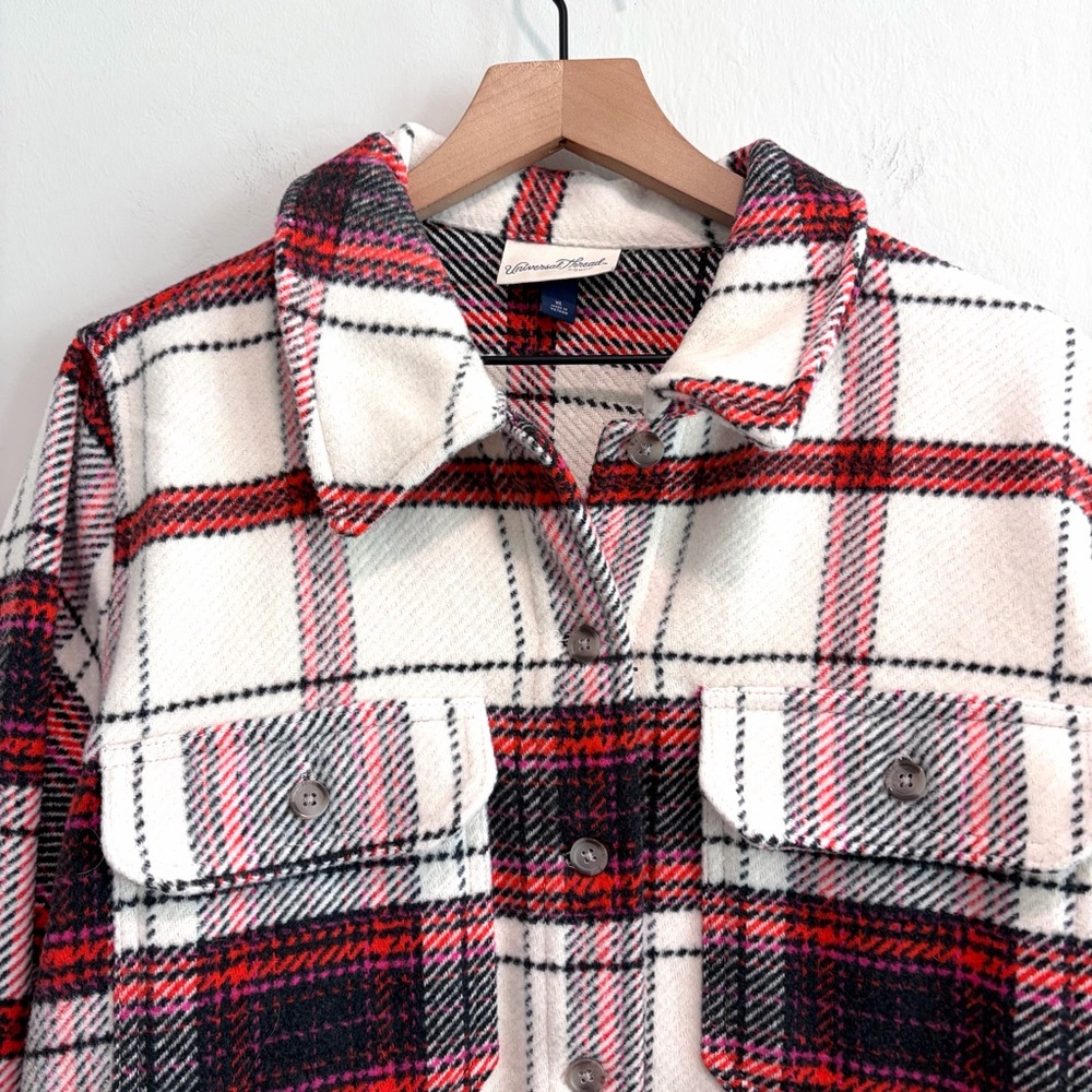 Universal Thread Plaid Button Down Shacket Jacket - image 4